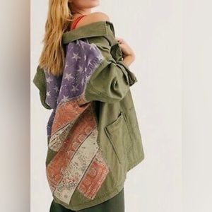 Free People Size S Spruce Military Shirt Jacket.